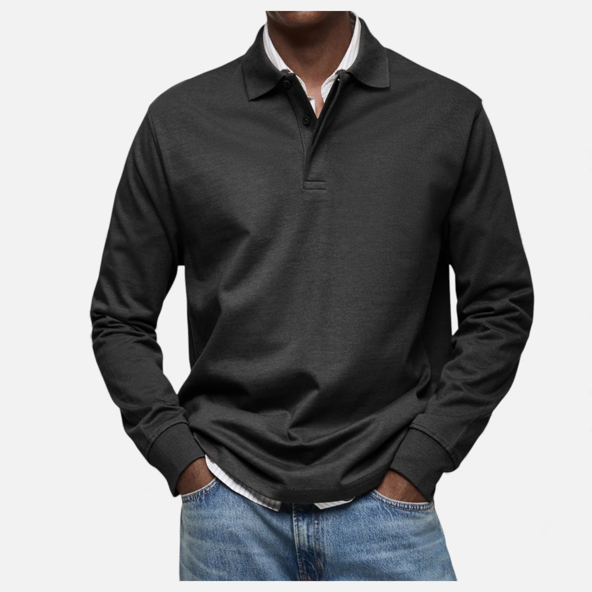 OldMoneyLook | Men’s Heritage Long‑Sleeve Polo