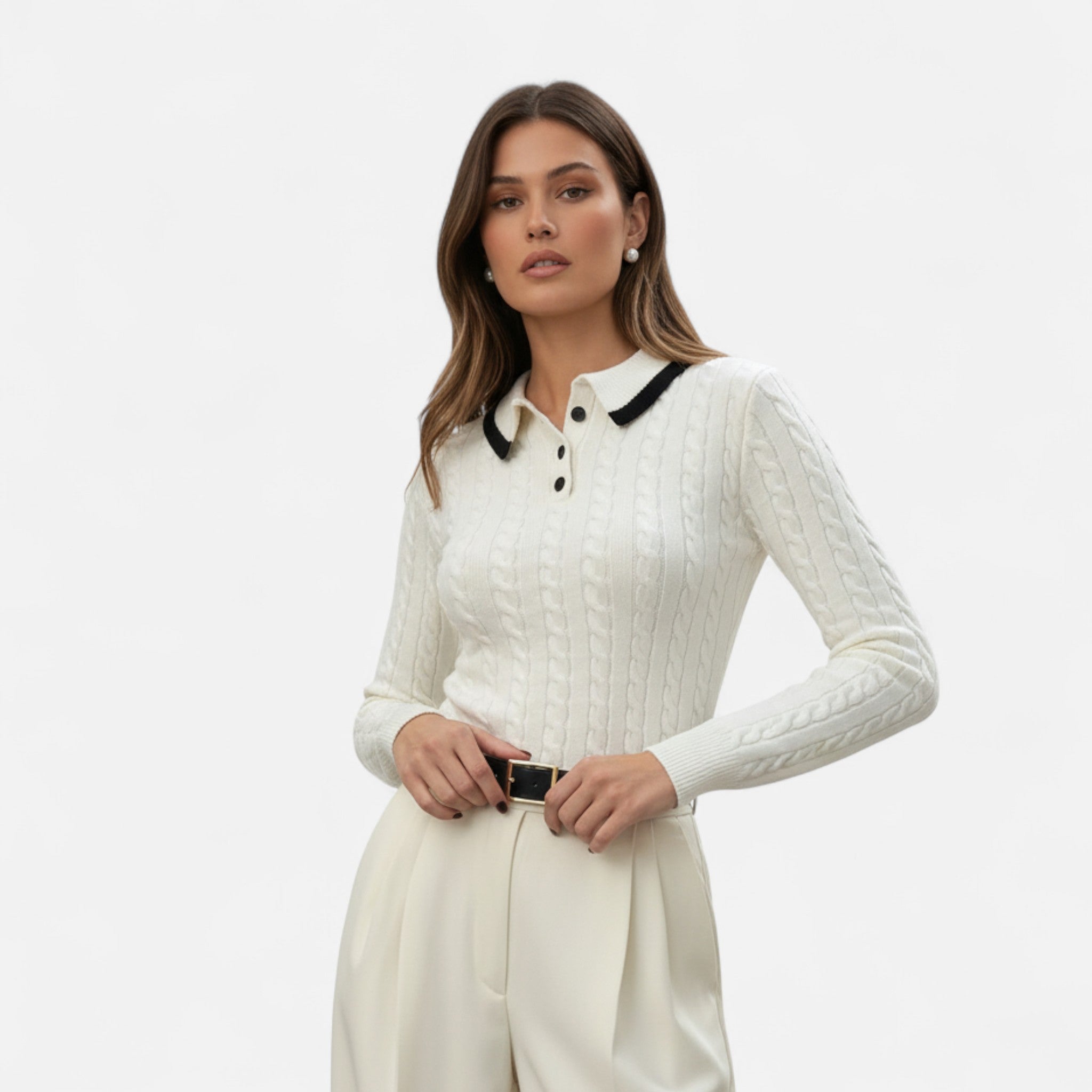 OldMoneyLook | Women’s Classic Collar Knit Sweater