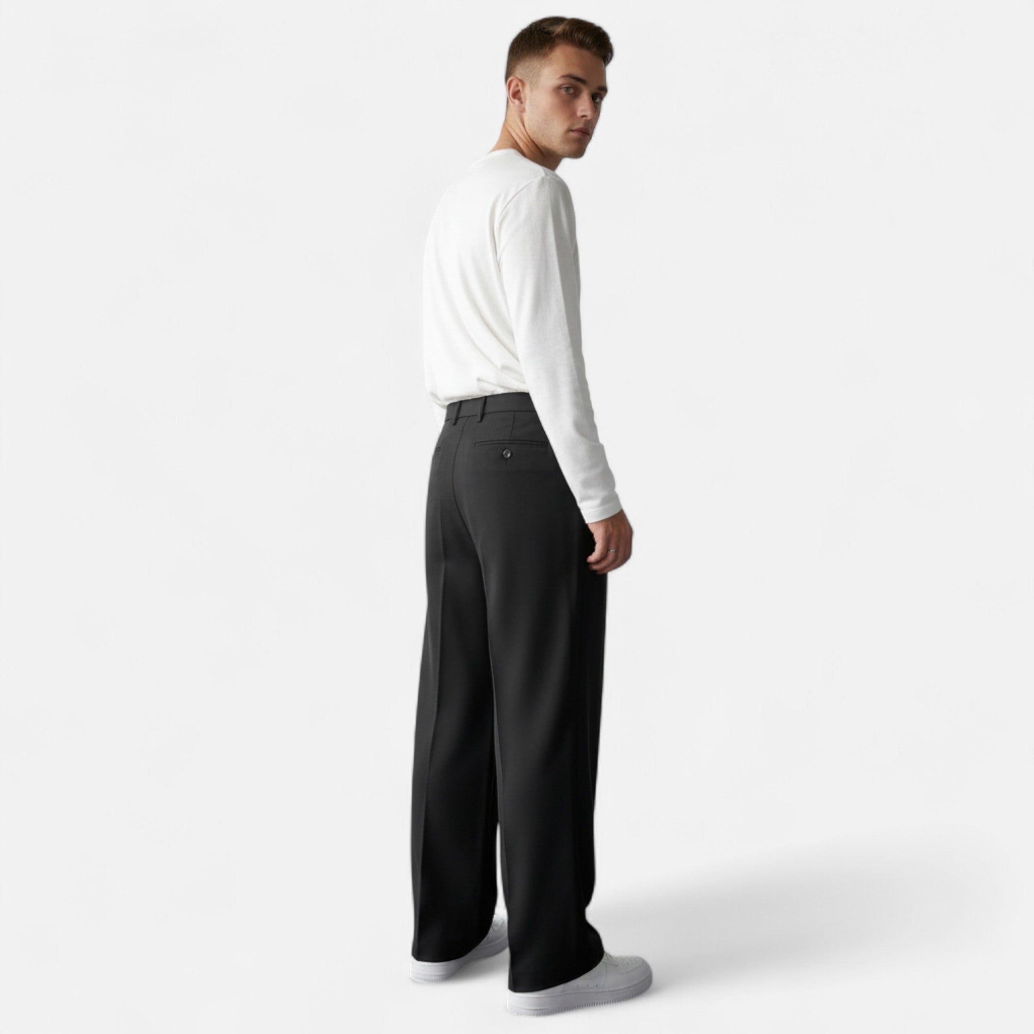 OldMoneyLook | Men’s Tailored Loose-Leg Trousers