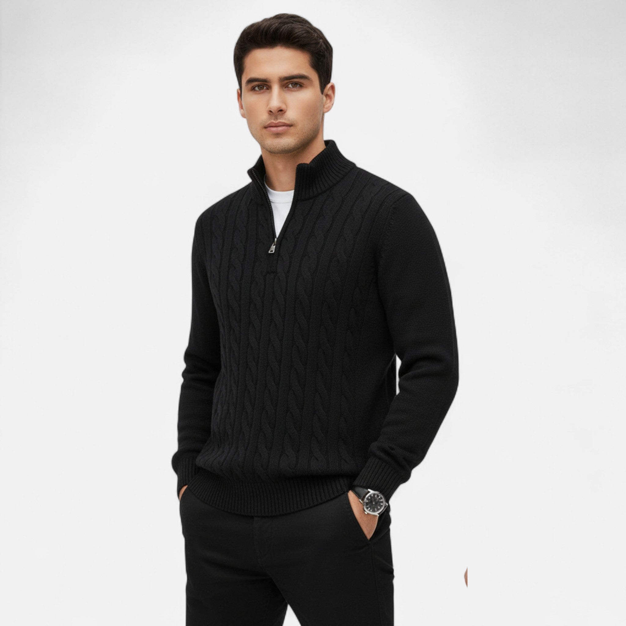 OldMoneyLook | Men’s Verbier Half-Zip Sweater