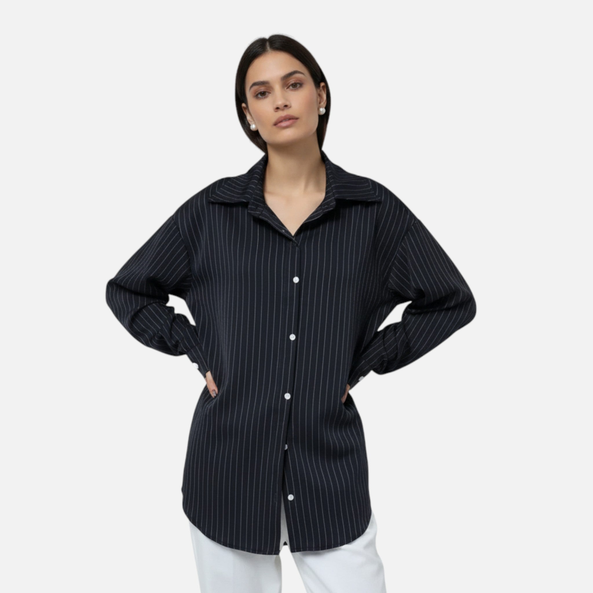 OldMoneyLook | Women’s Classic Long-Sleeve Stripe Shirt