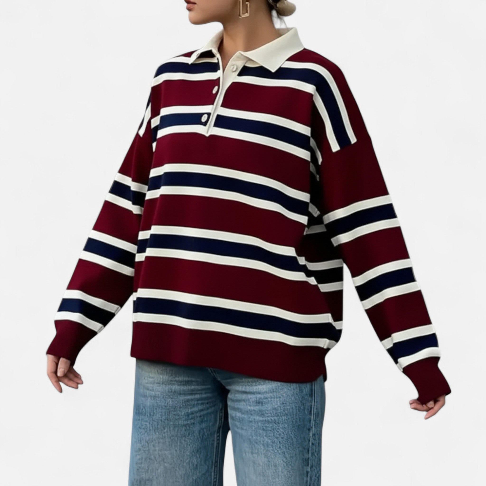 OldMoneyLook | Women’s Striped Polo Sweater