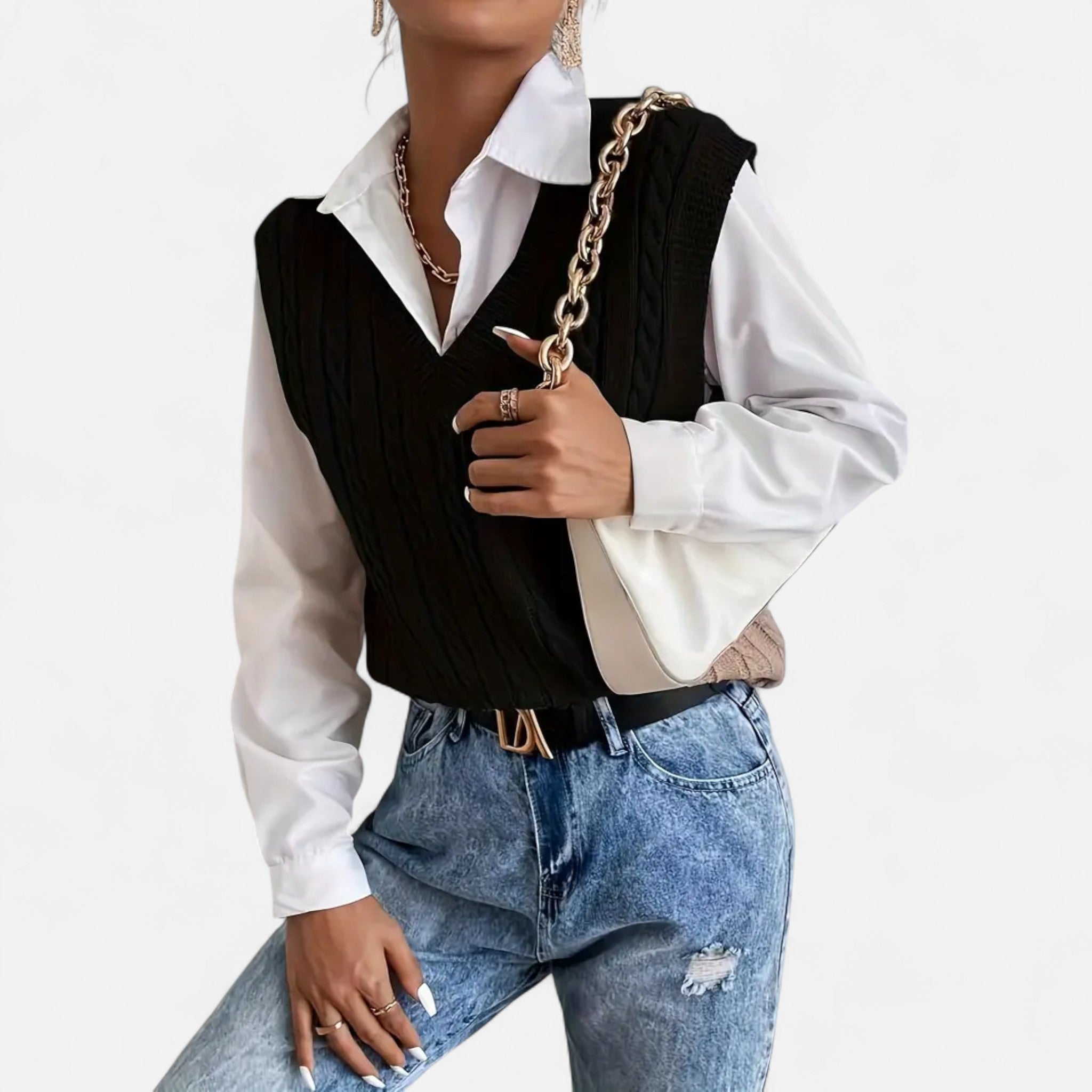 OldMoneyLook | Women’s Classic Knit Sweater Vest