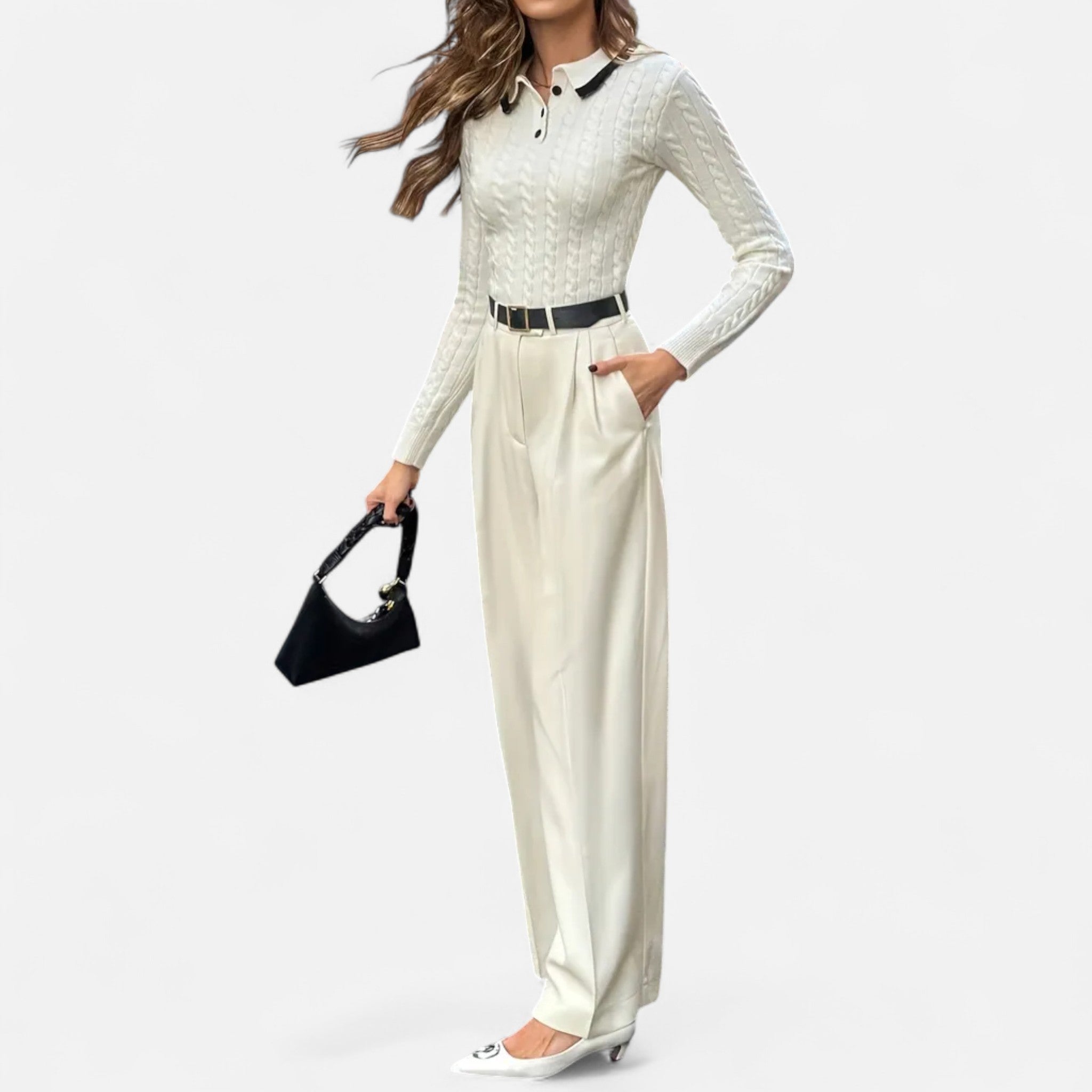 OldMoneyLook | Women’s Classic Collar Knit Sweater