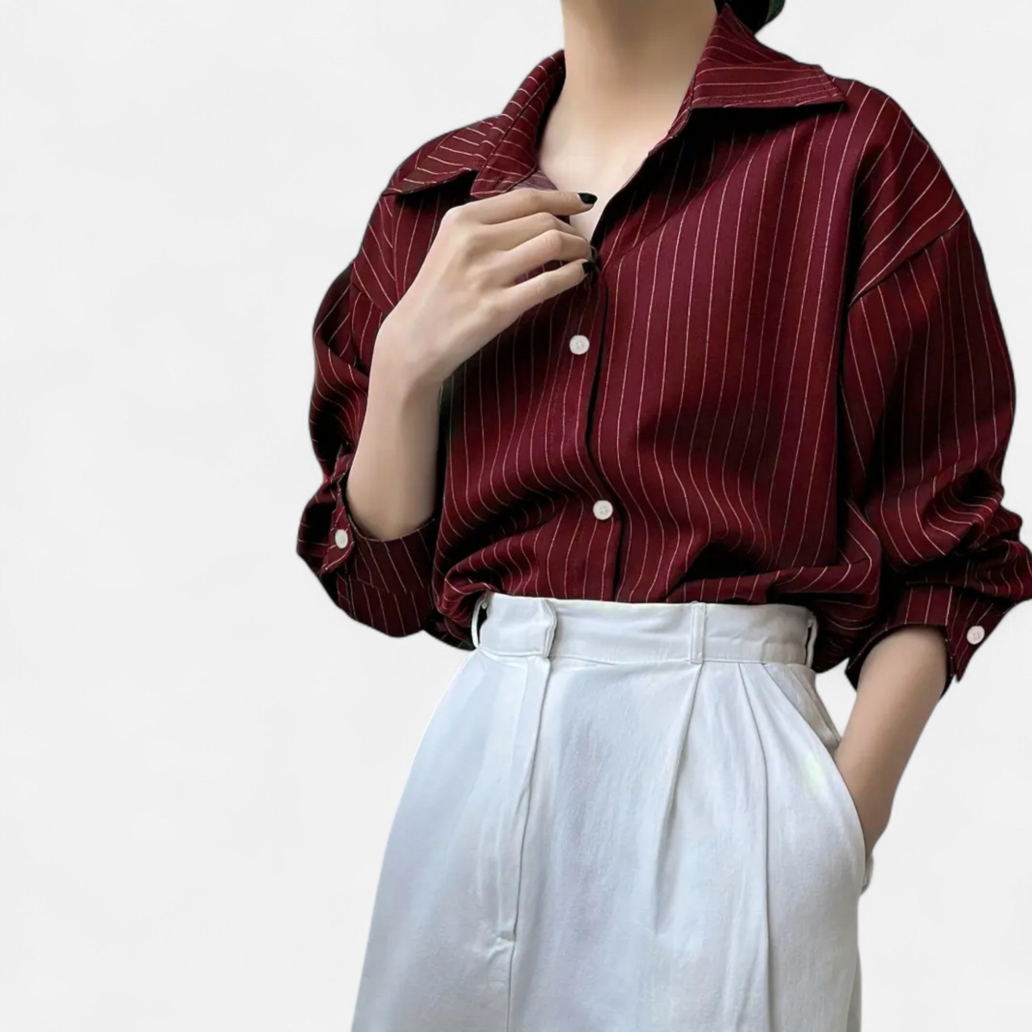 OldMoneyLook | Women’s Classic Long-Sleeve Stripe Shirt