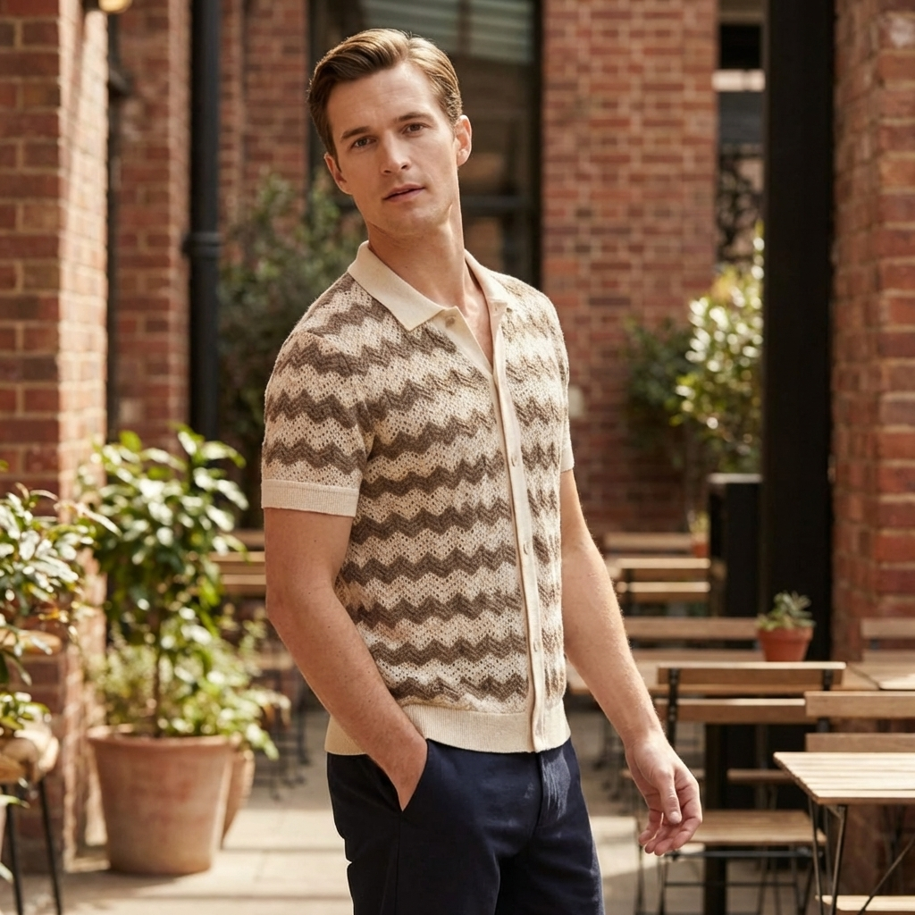 OLDMONEYLOOK | Men’s Refined Knit Polo Shirt