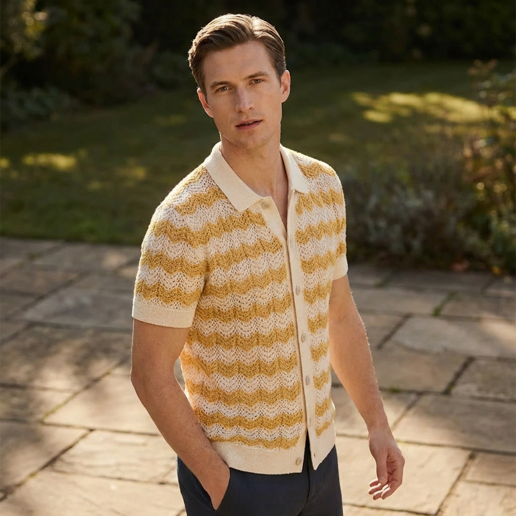 OLDMONEYLOOK | Men’s Refined Knit Polo Shirt