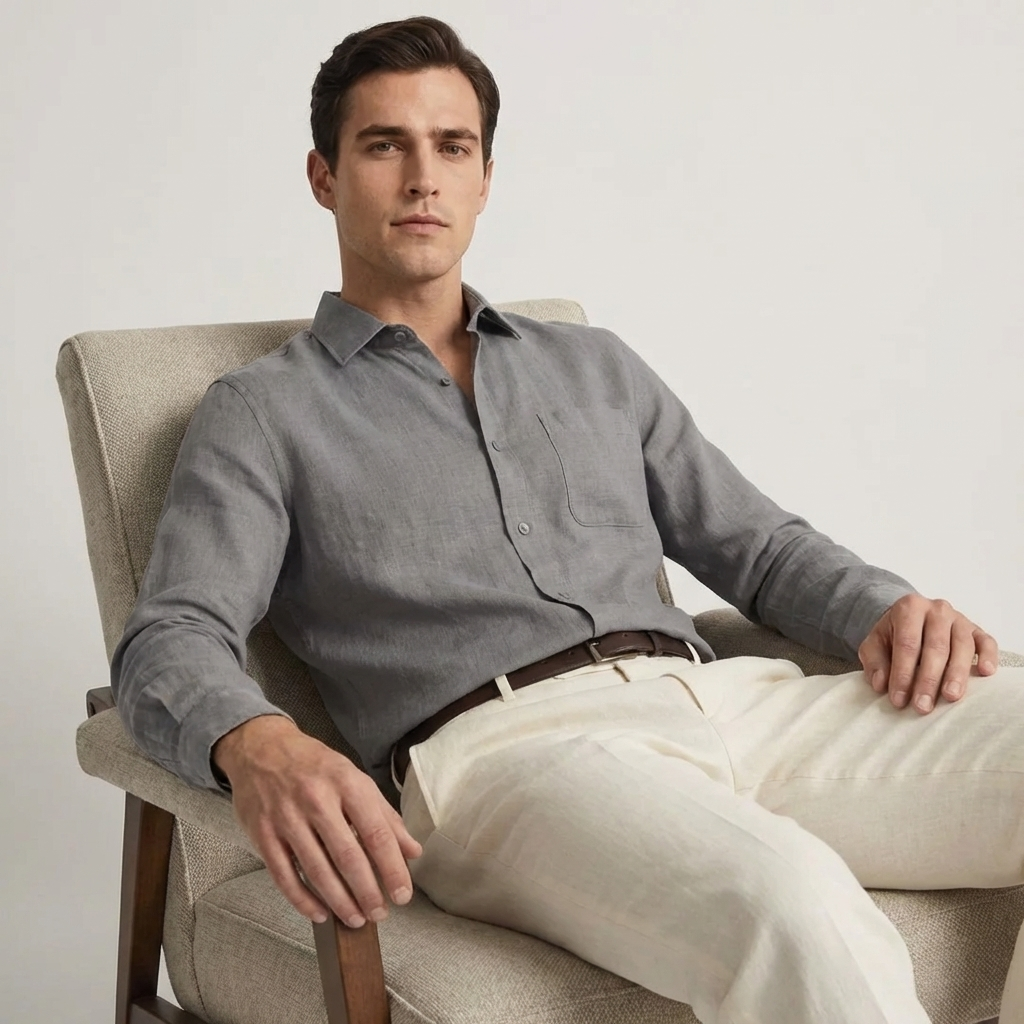 OLDMONEYLOOK | Men’s Refined Linen Shirt