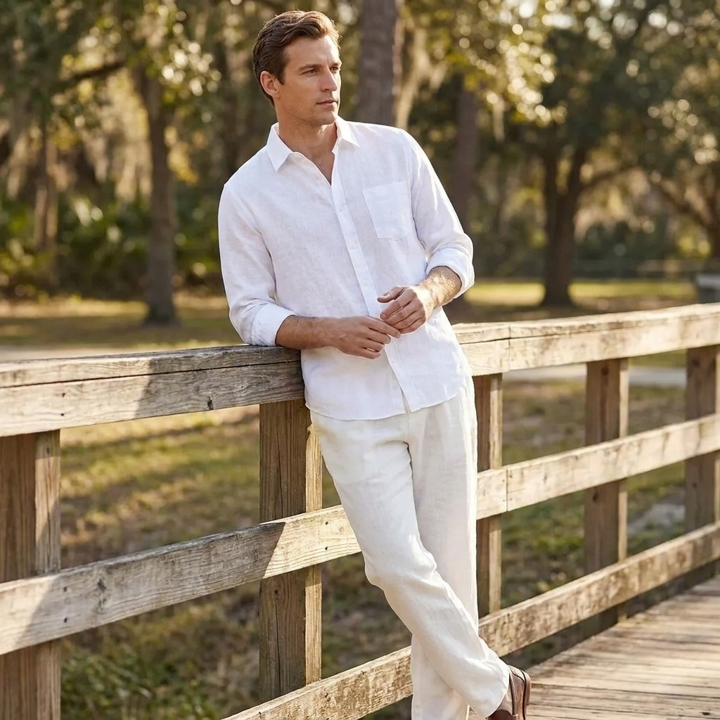 OLDMONEYLOOK | Men’s Classic Linen Shirt