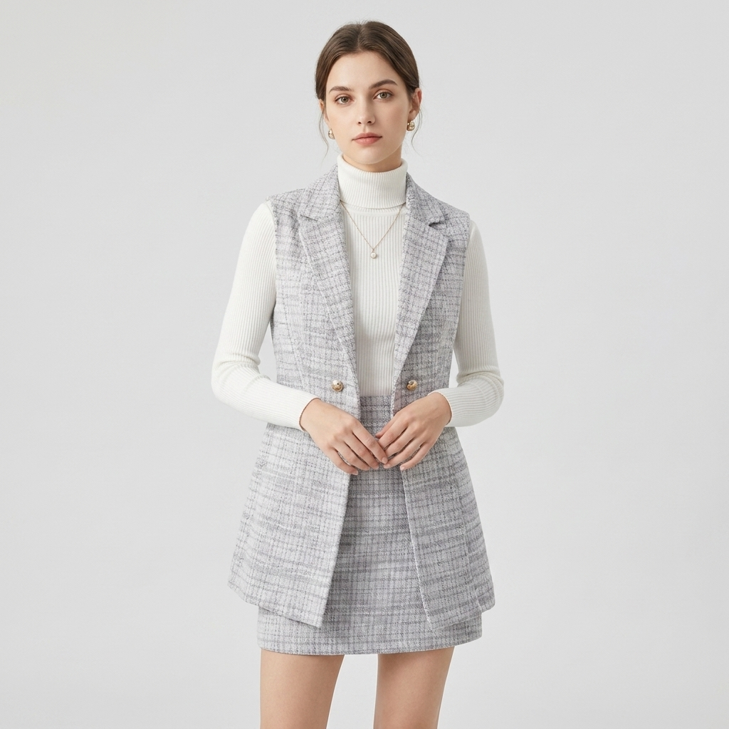 OLDMONEYLOOK | Women’s Classic Plaid Tweed Suit