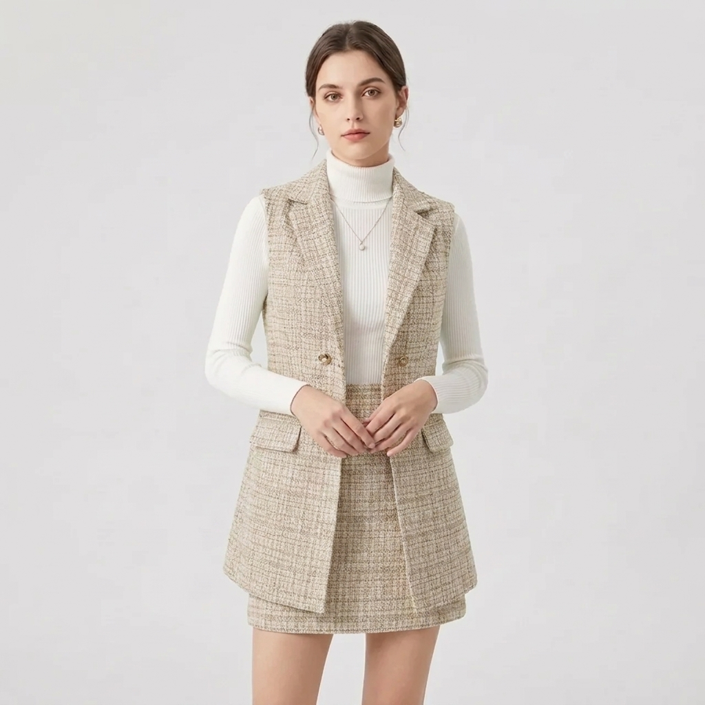 OLDMONEYLOOK | Women’s Classic Plaid Tweed Suit