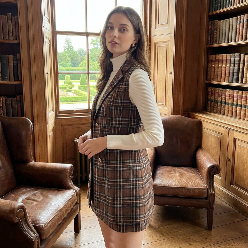 OLDMONEYLOOK | Women’s Classic Plaid Tweed Suit