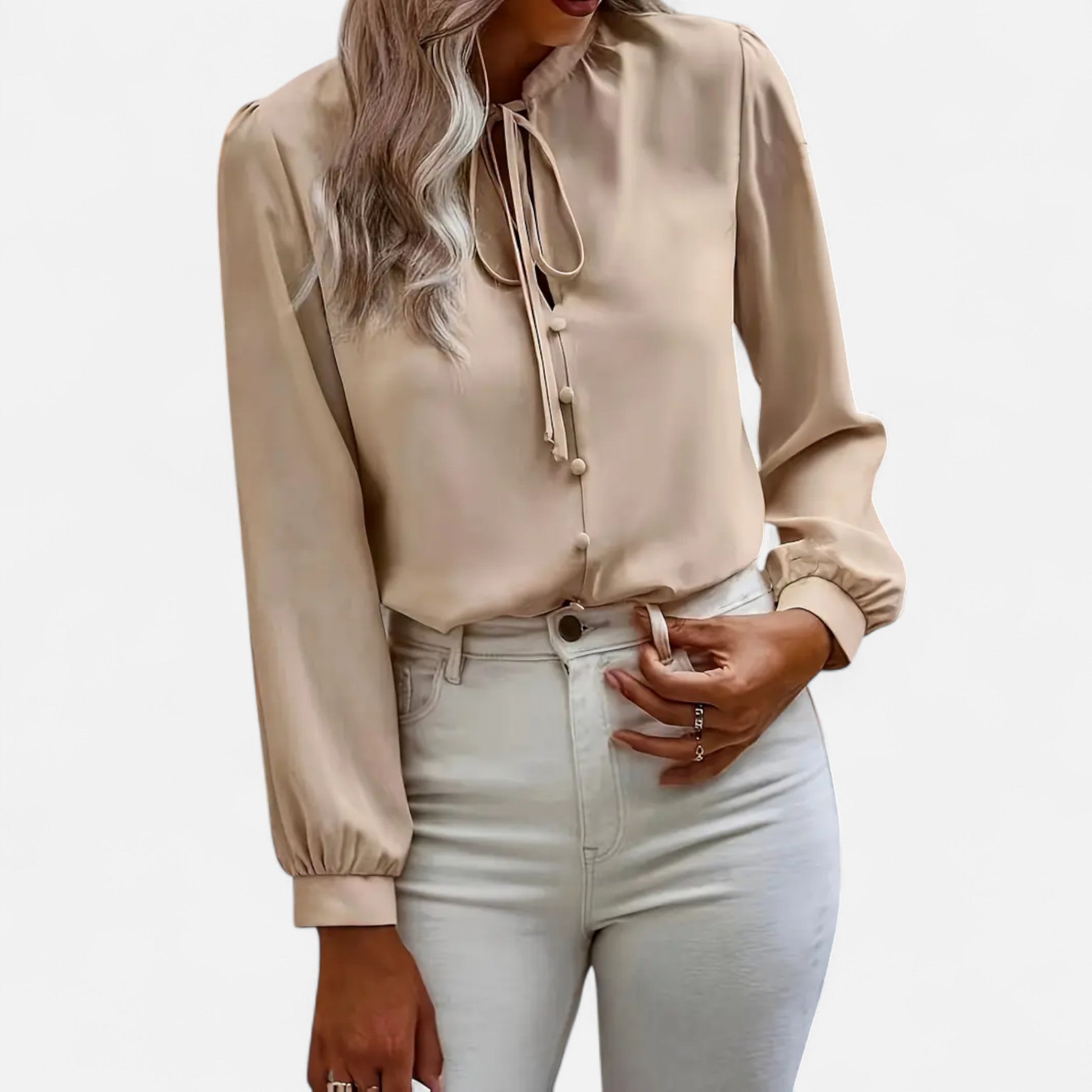 Women’s Elegant Tie-Neck Blouse