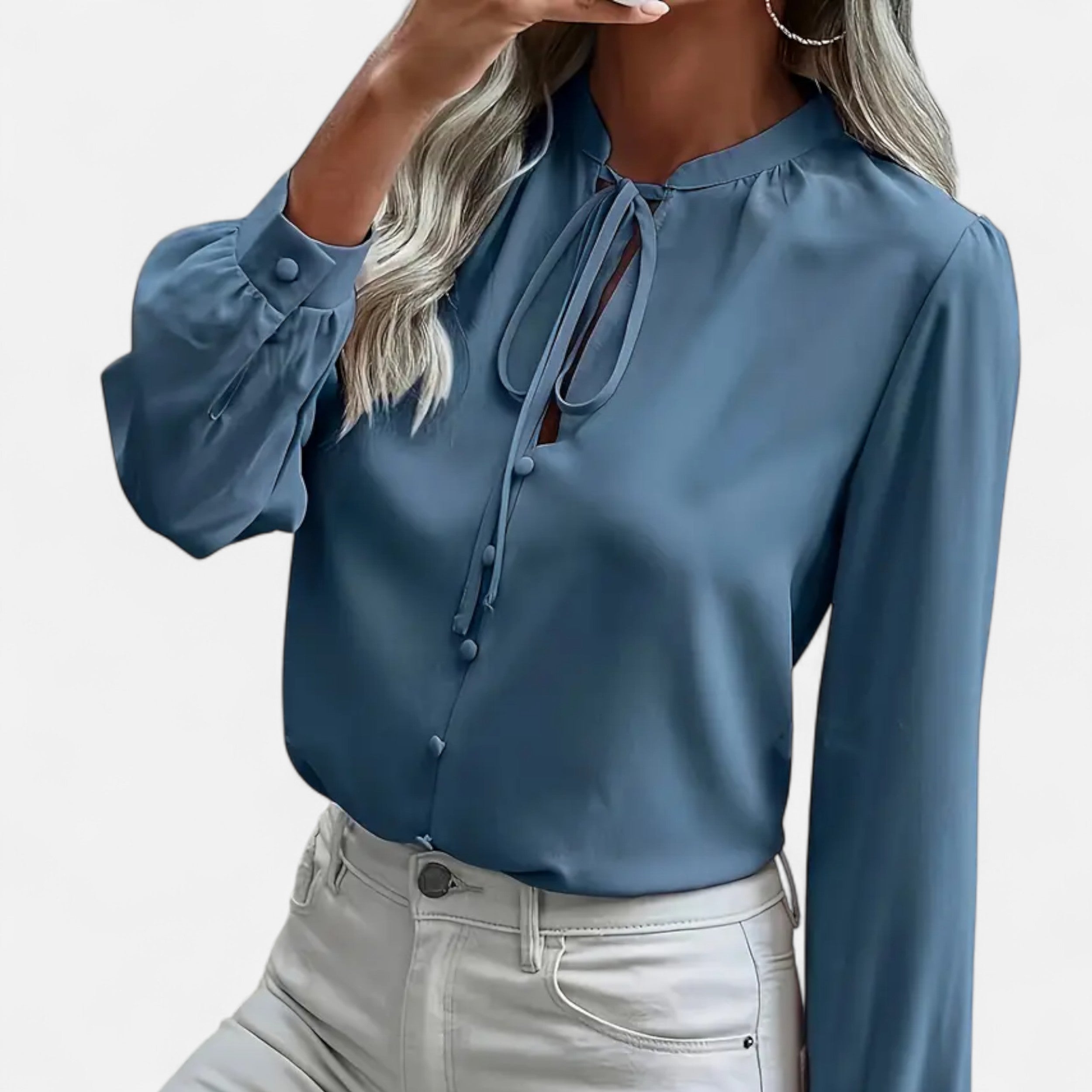 Women’s Elegant Tie-Neck Blouse
