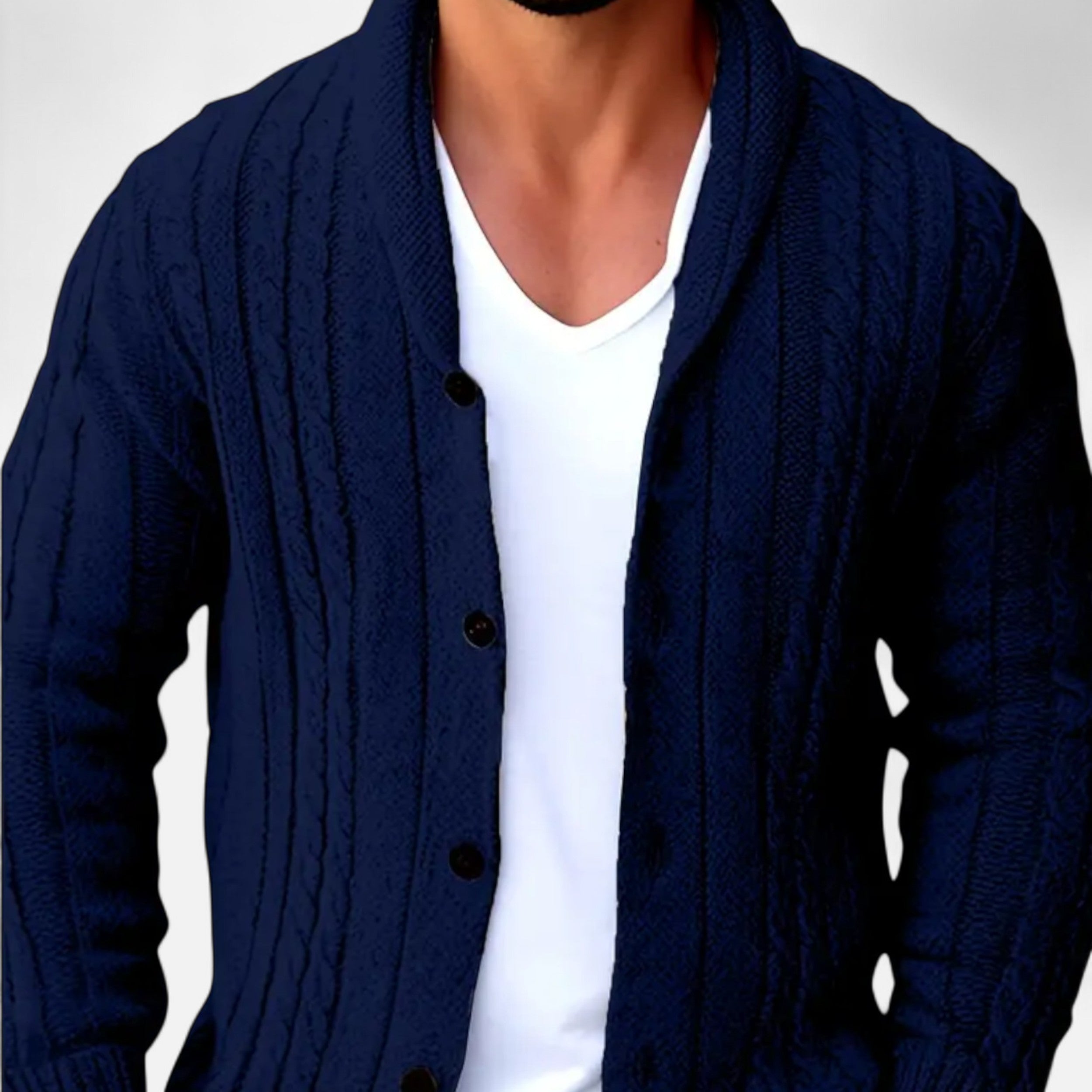Men’s Cable-Knit Cardigan – Autumn Heritage Style