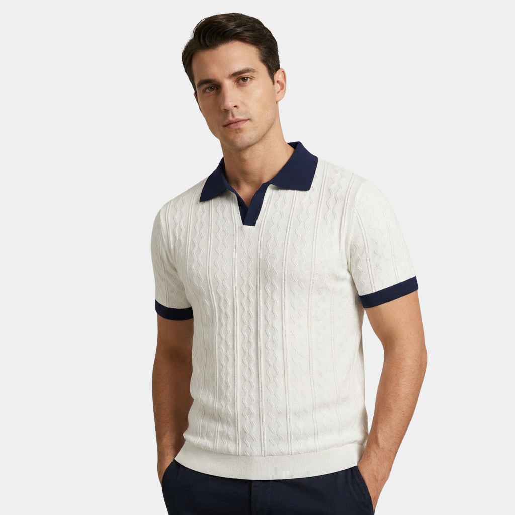 OLDMONEYLOOK | Men’s Classic Summer Knit Polo Shirt
