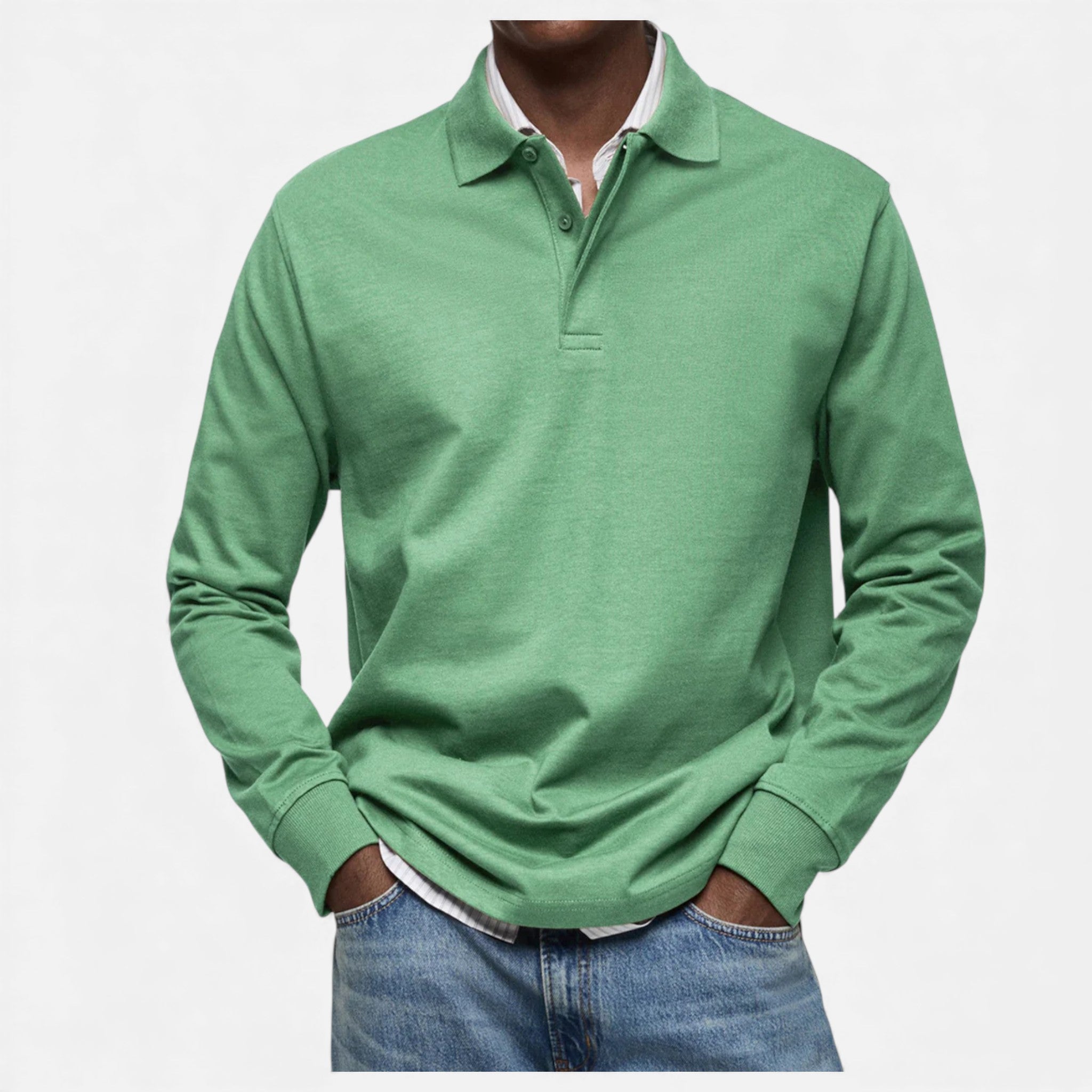 OldMoneyLook | Men’s Heritage Long‑Sleeve Polo