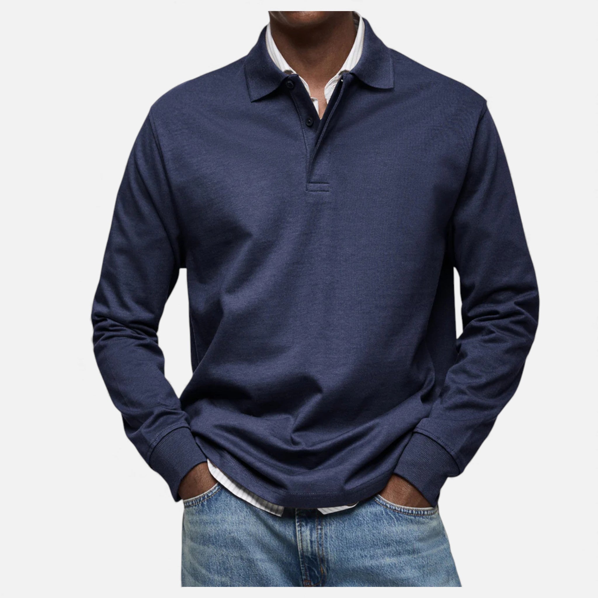 OldMoneyLook | Men’s Heritage Long‑Sleeve Polo