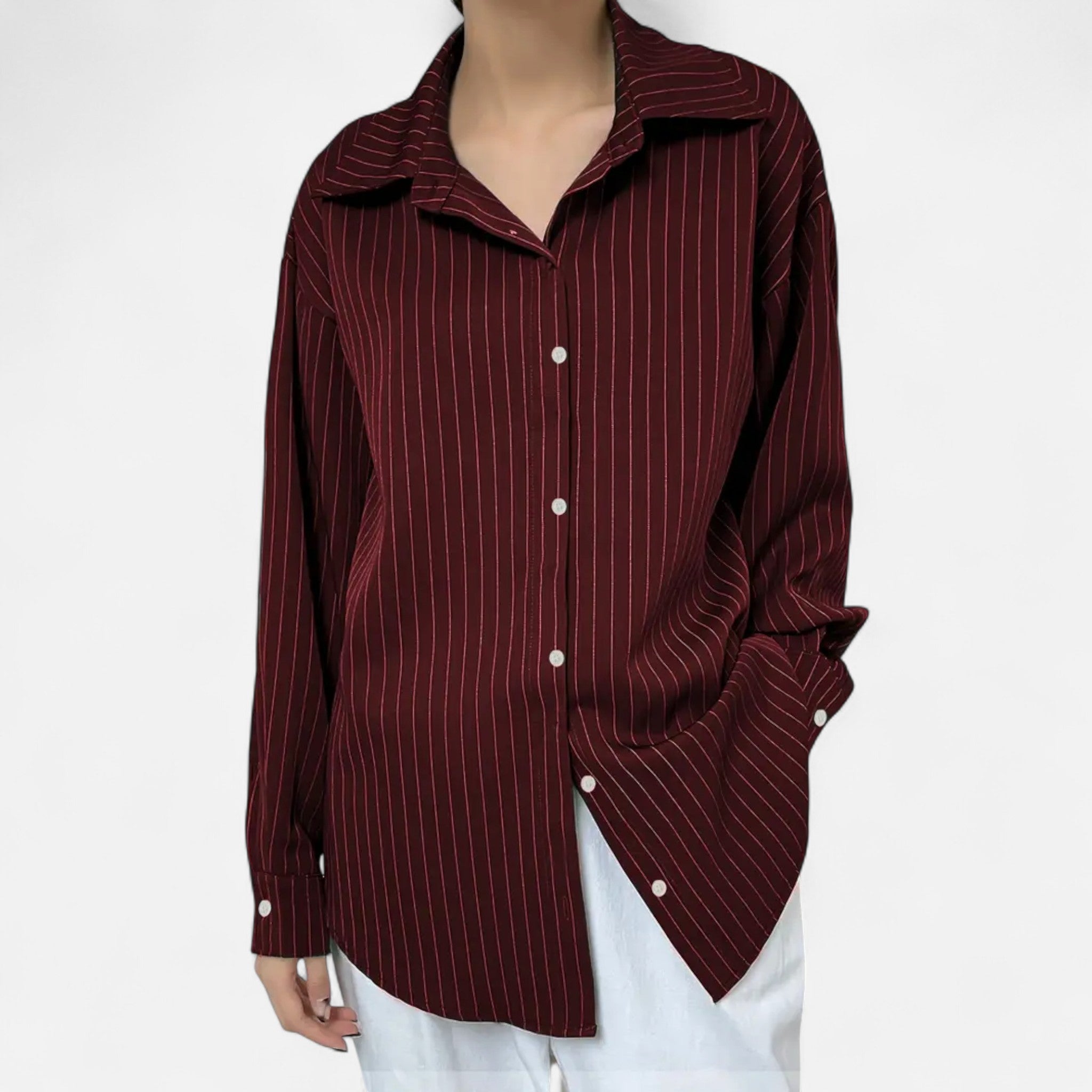 OldMoneyLook | Women’s Classic Long-Sleeve Stripe Shirt