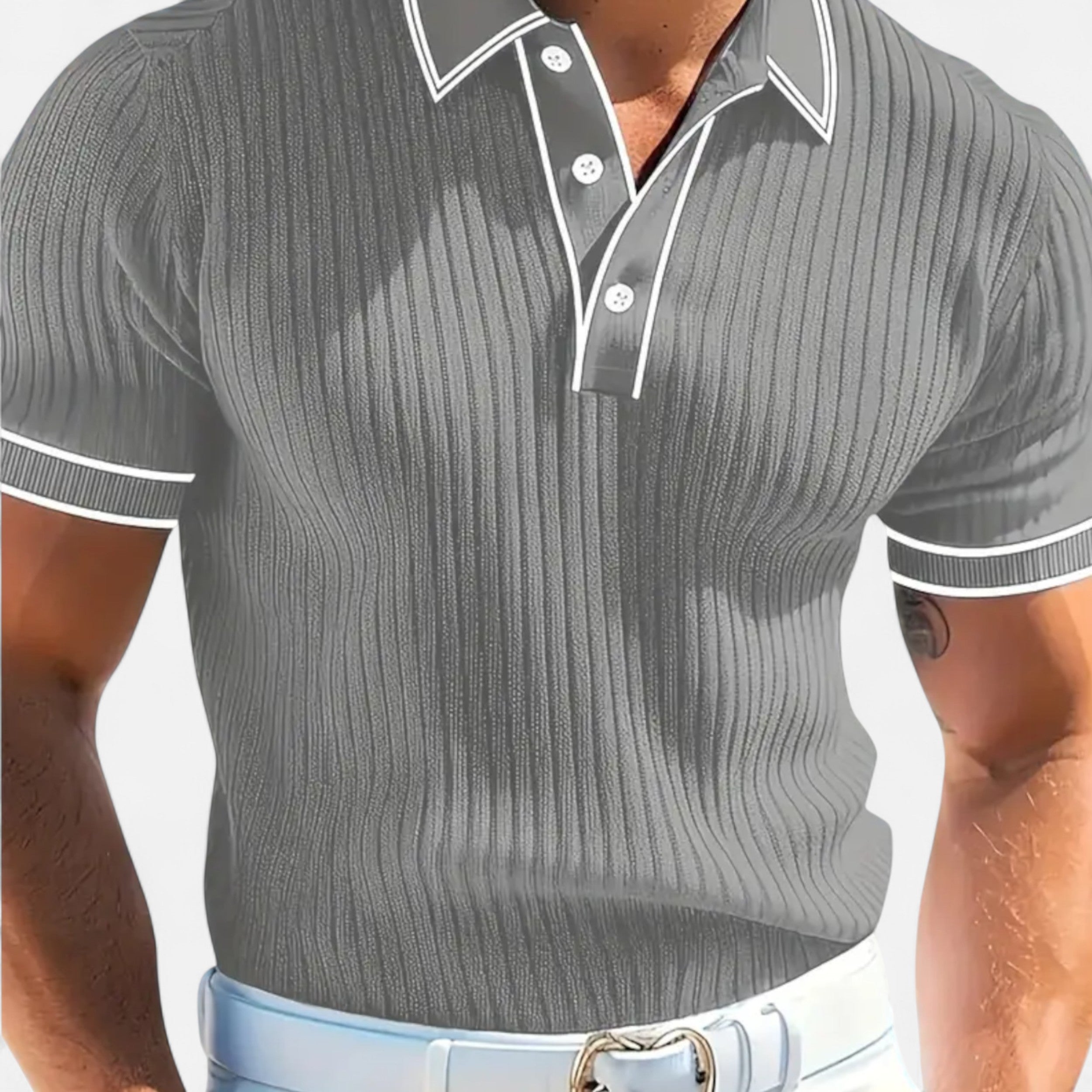 Men’s Summer Polo Shirt – Classic Knit Design