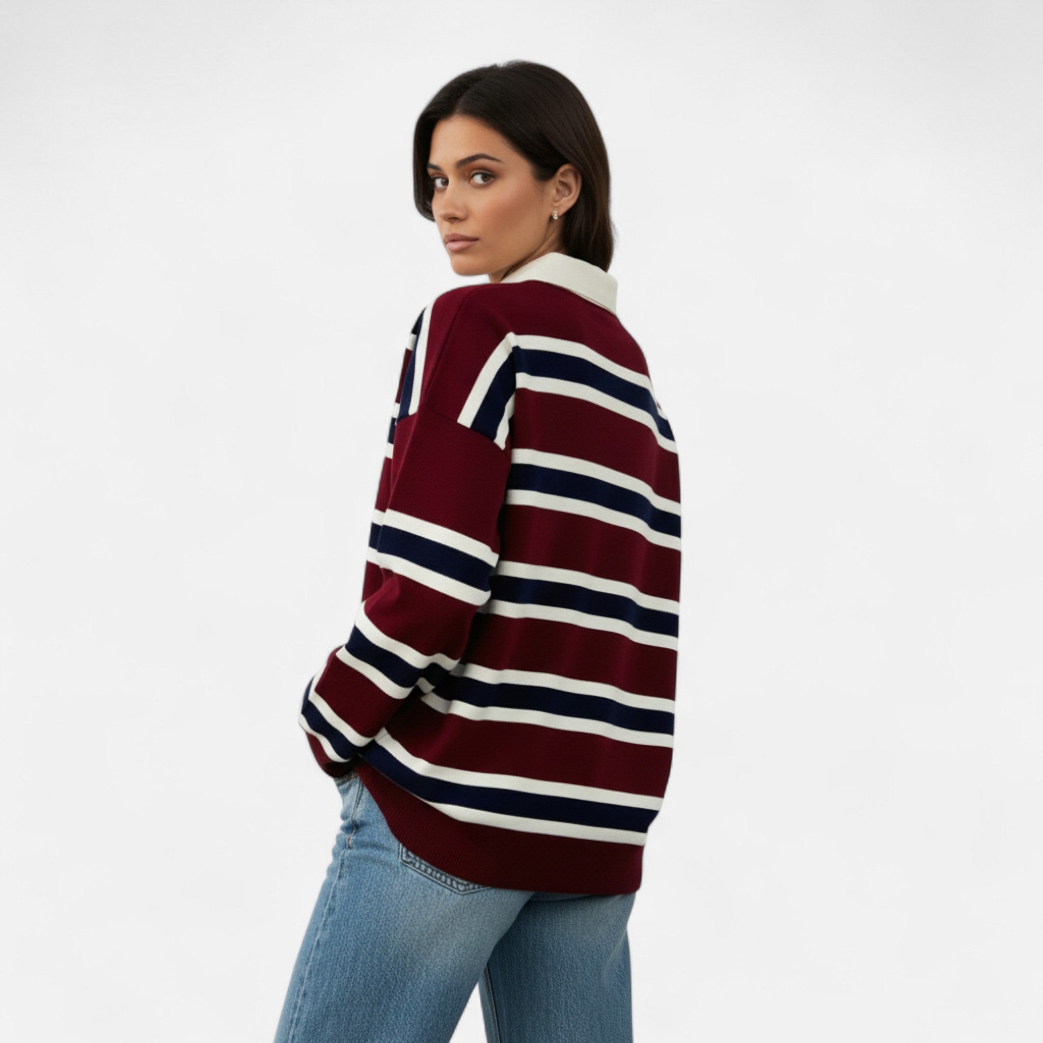 OldMoneyLook | Women’s Striped Polo Sweater