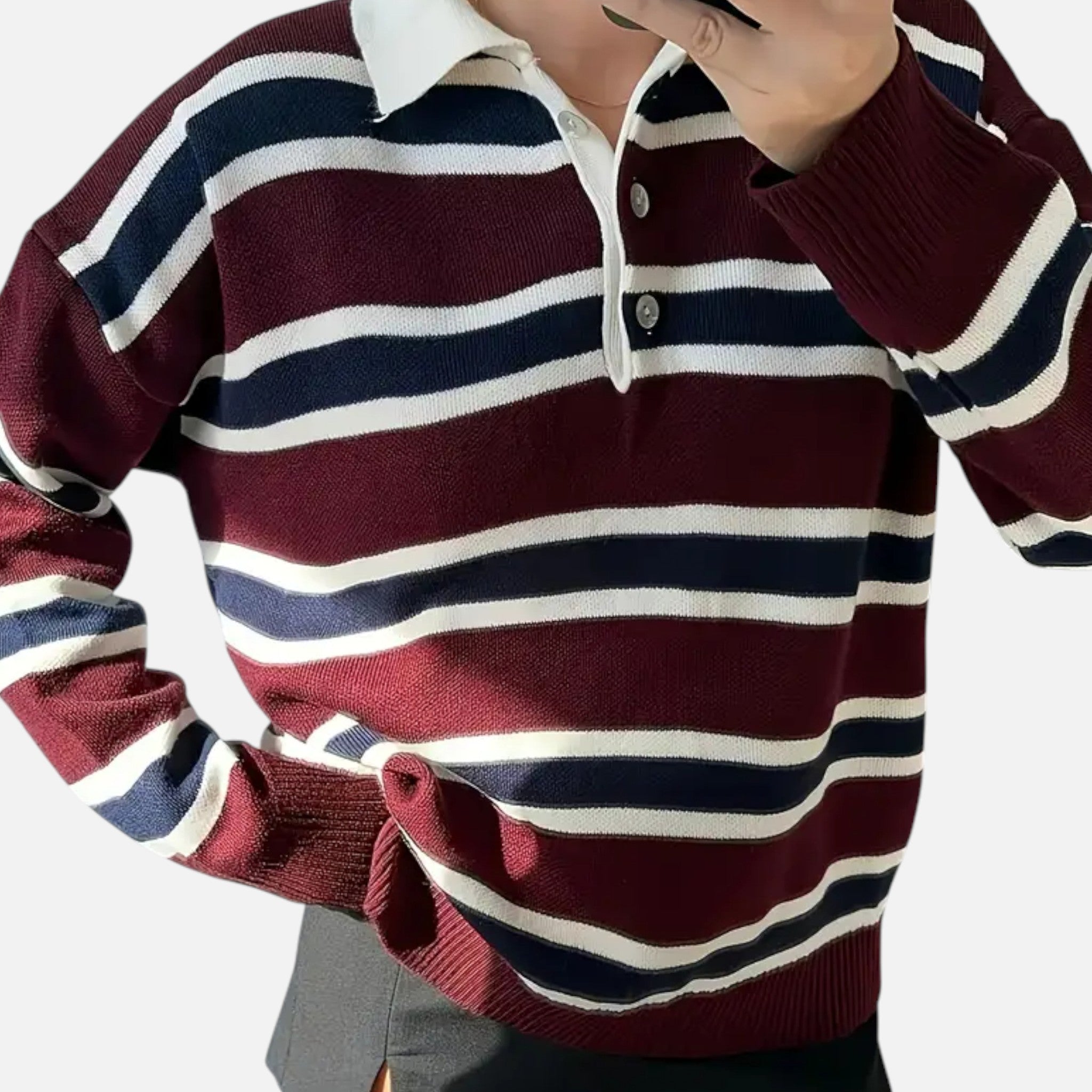 OldMoneyLook | Women’s Striped Polo Sweater