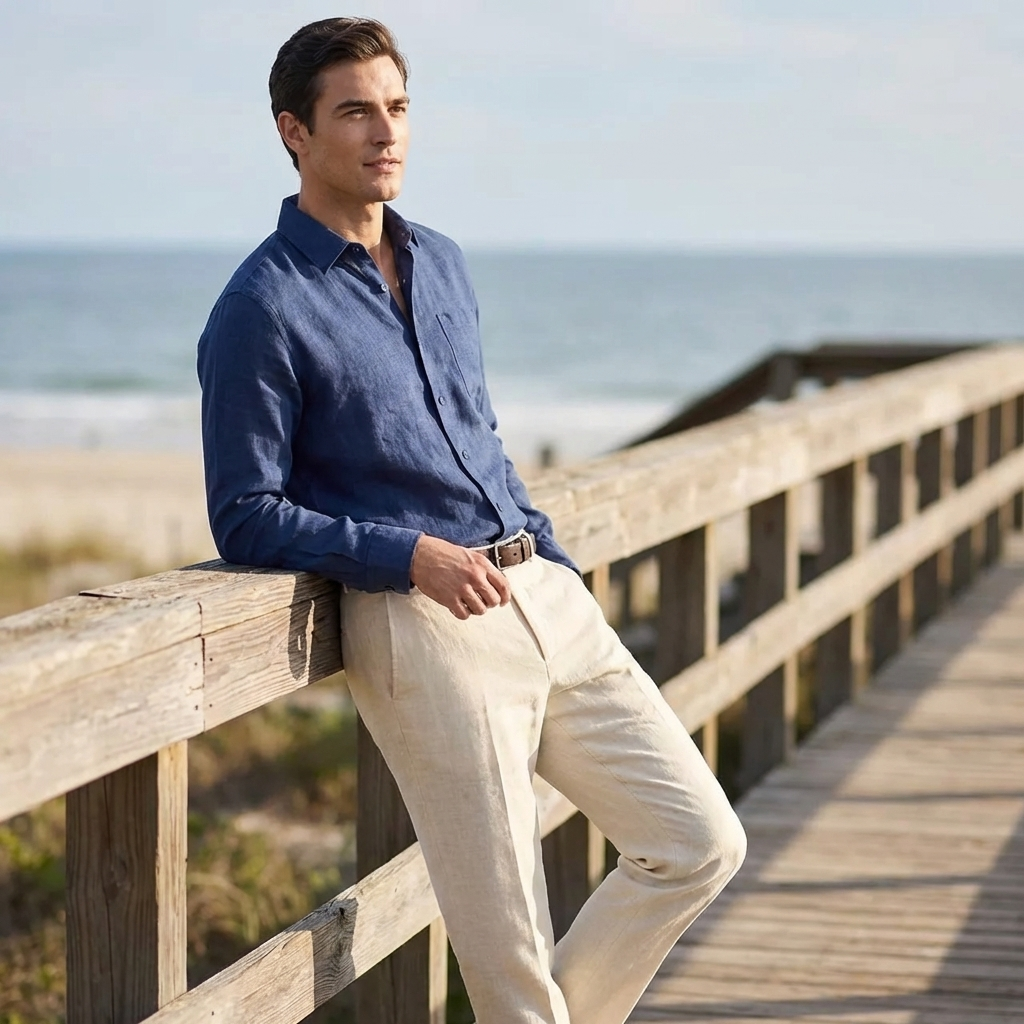 OLDMONEYLOOK | Men’s Refined Linen Shirt