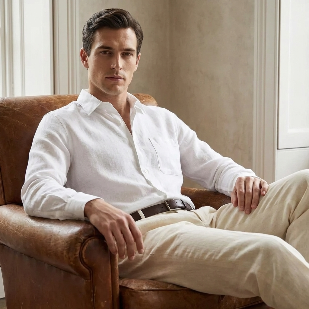 OLDMONEYLOOK | Men’s Refined Linen Shirt