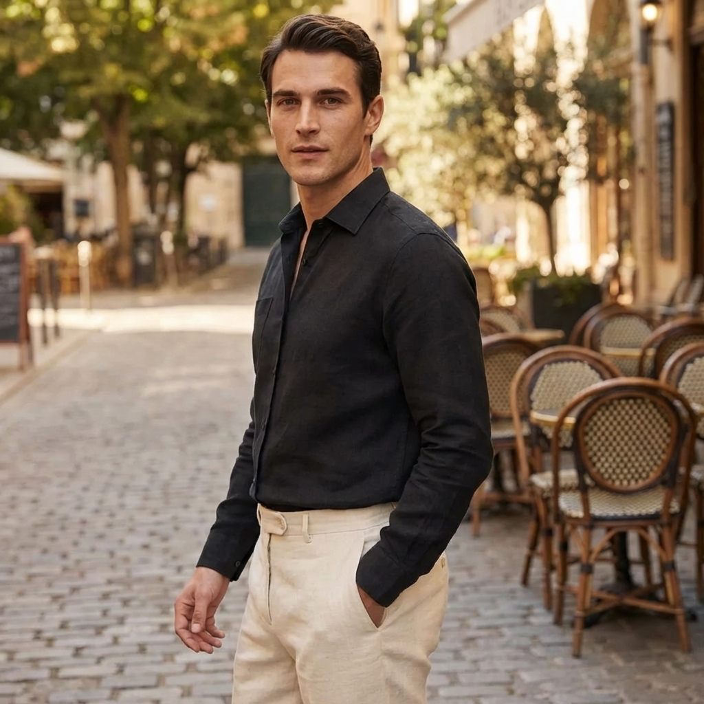 OLDMONEYLOOK | Men’s Refined Linen Shirt