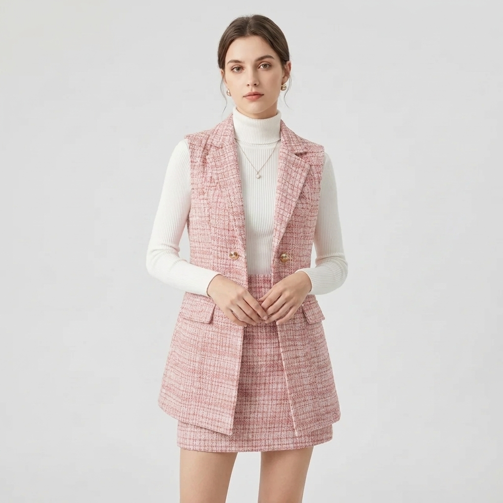 OLDMONEYLOOK | Women’s Classic Plaid Tweed Suit