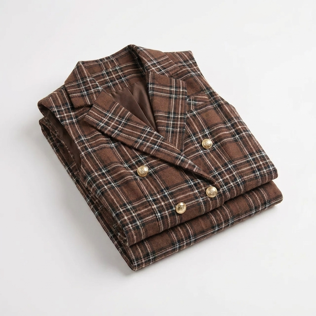 OLDMONEYLOOK | Women’s Classic Plaid Tweed Suit