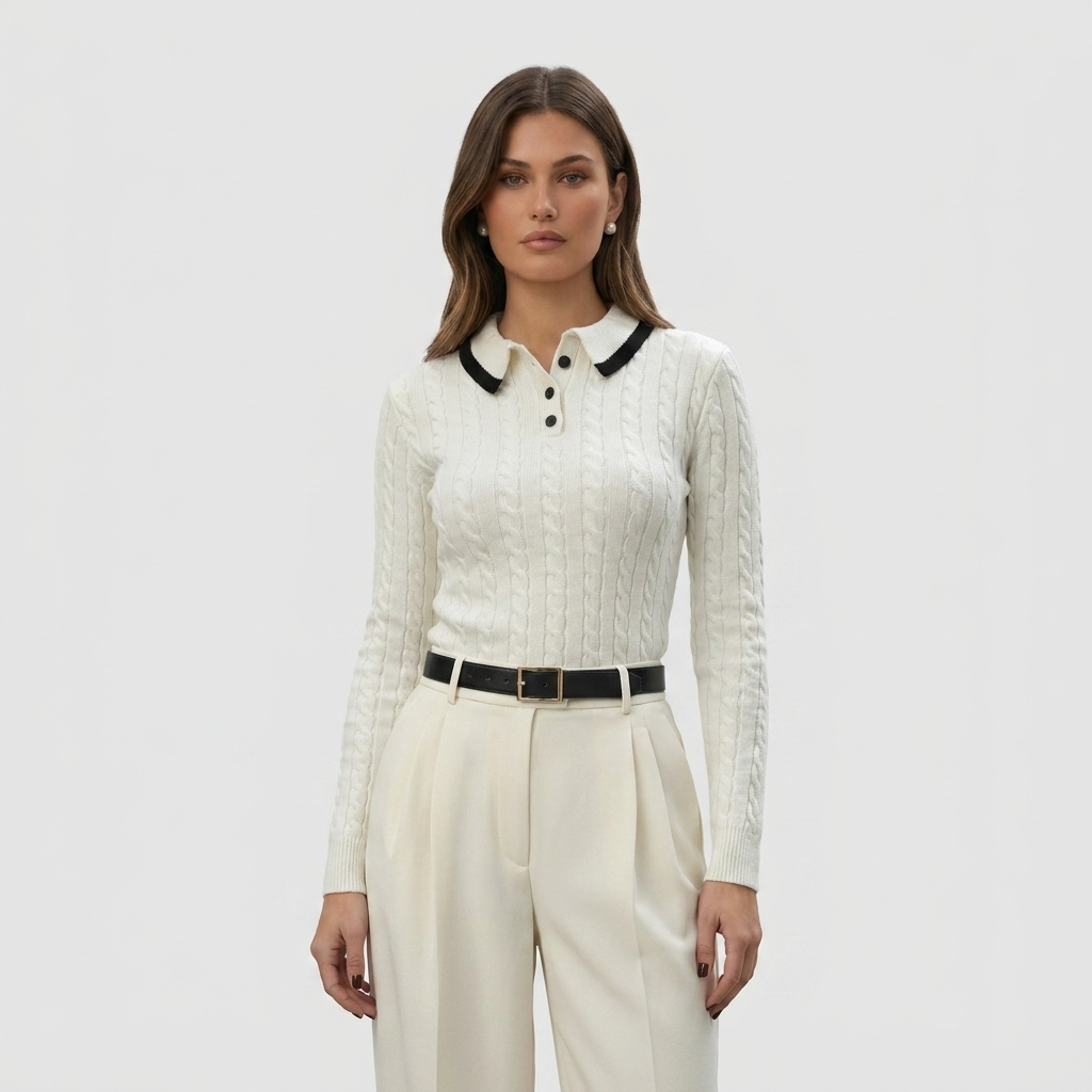 OldMoneyLook | Women’s Classic Collar Knit Sweater