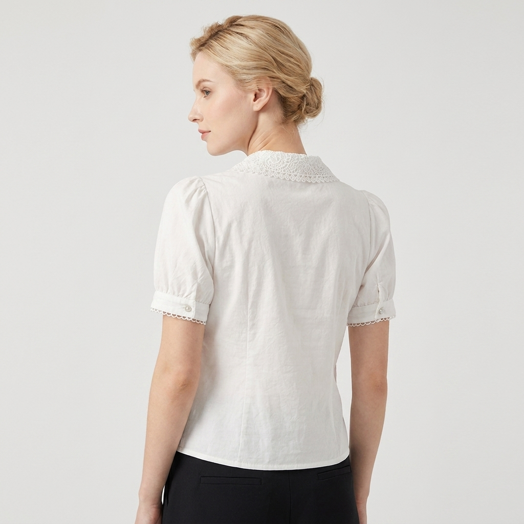 OLDMONEYLOOK | Women’s Classic Puff Sleeve Lace Top
