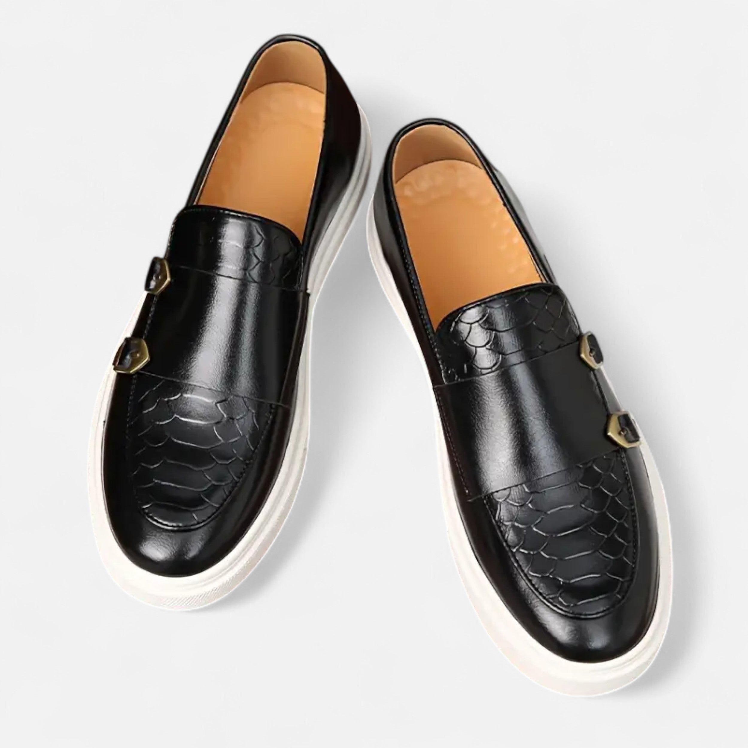 Men’s Gold-Pattern Casual Loafers