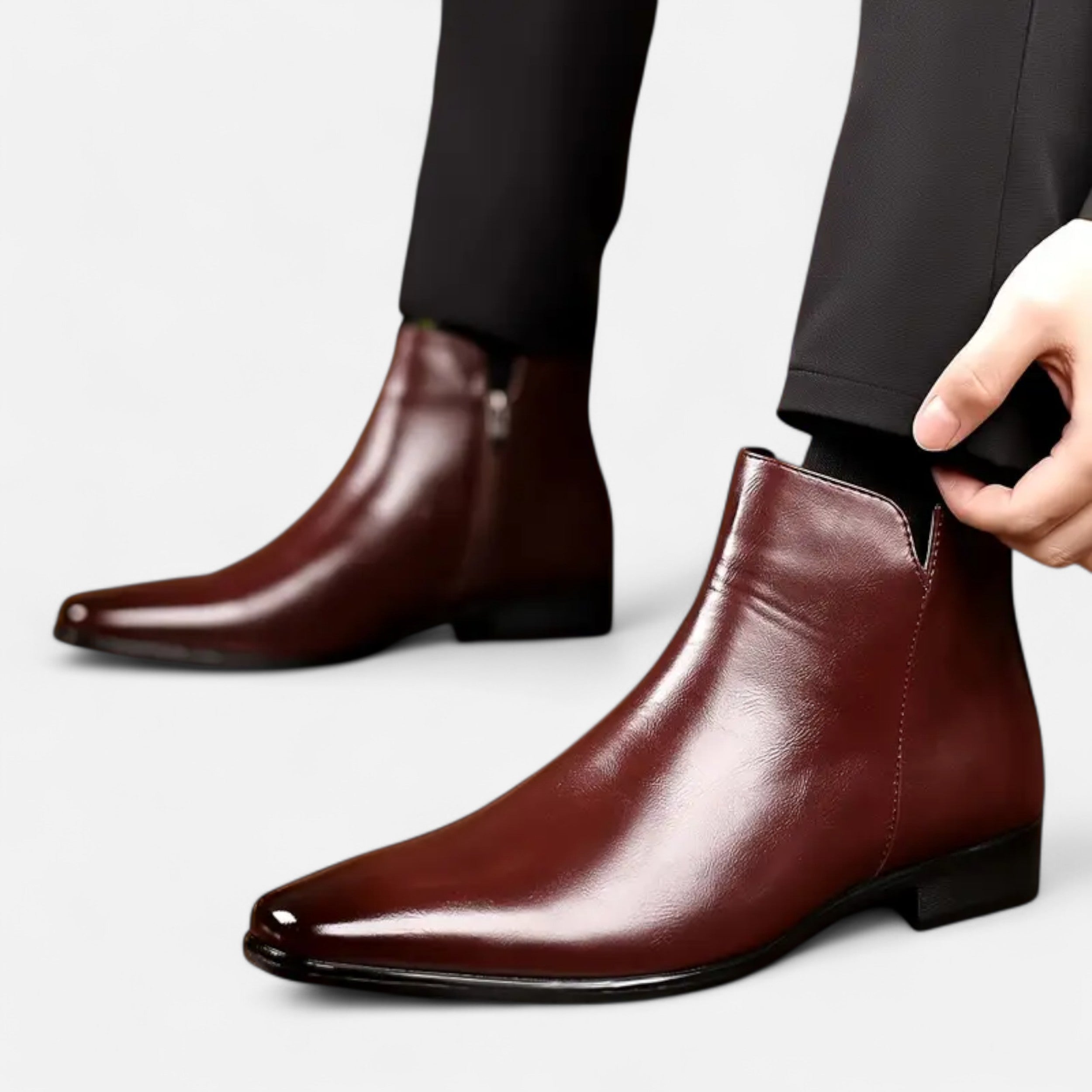 Men’s Vintage Leather Lace-Up Business Boots