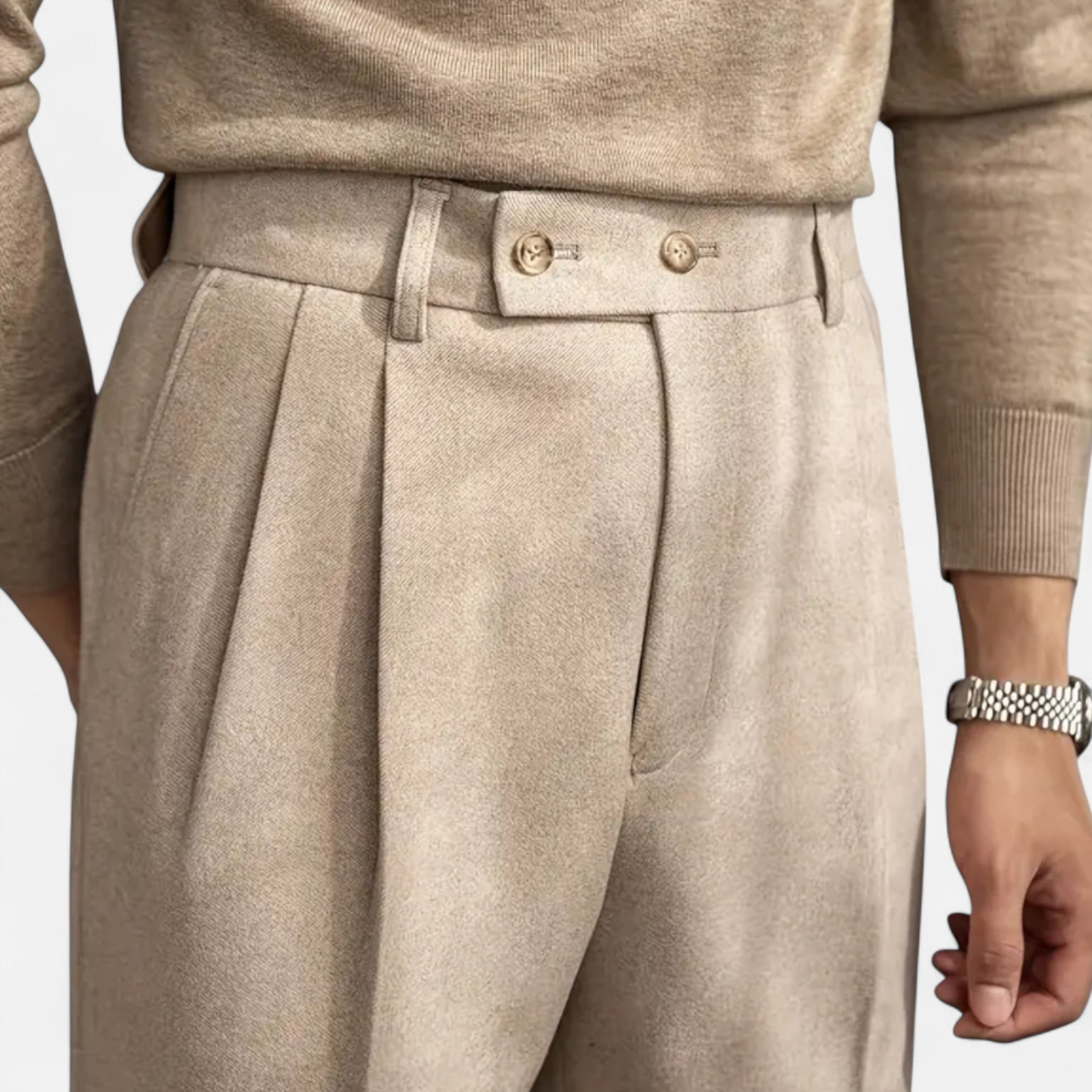 Men’s Naples Trousers – High-Waist British Style