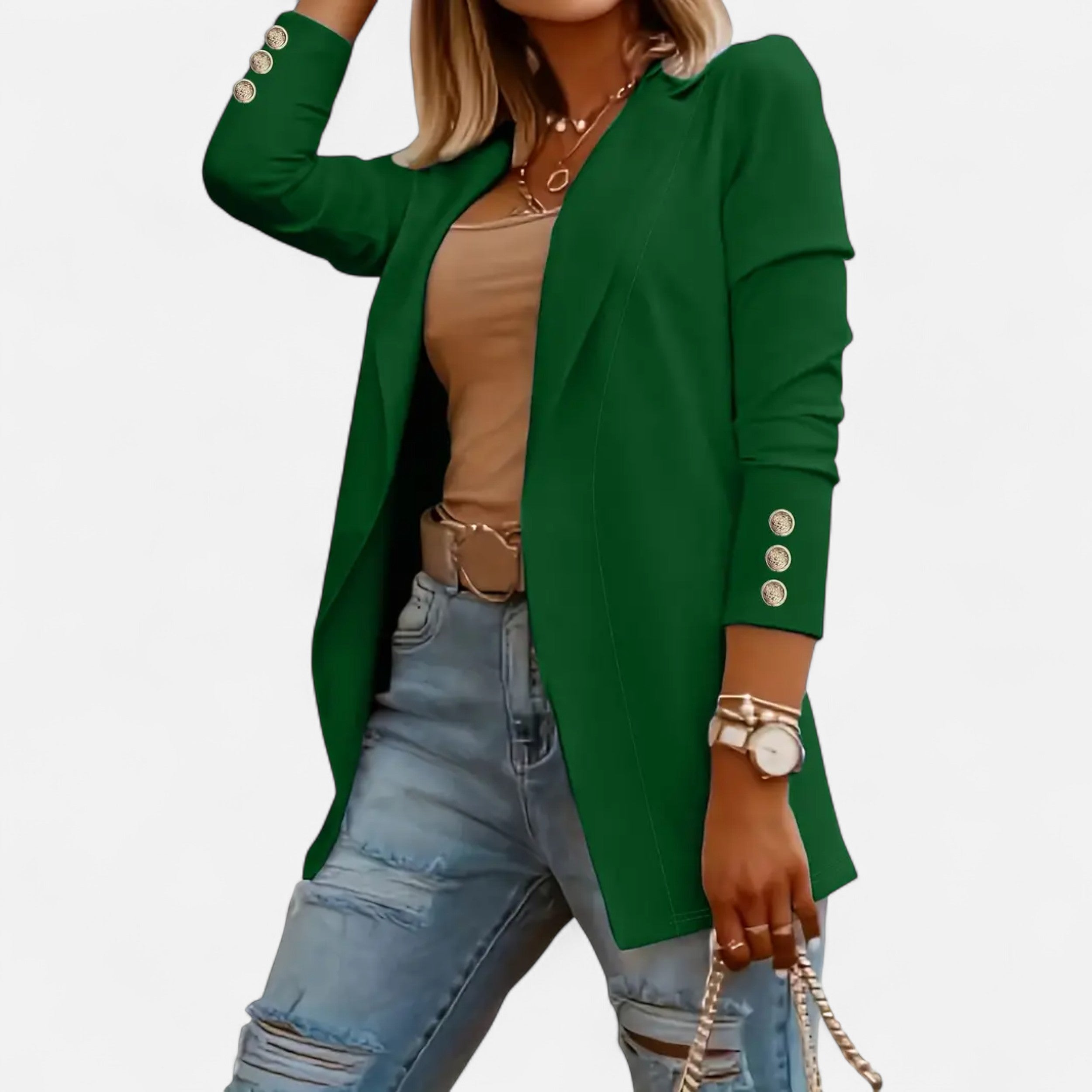 Women’s Chic Mid-Length Lapel Cardigan