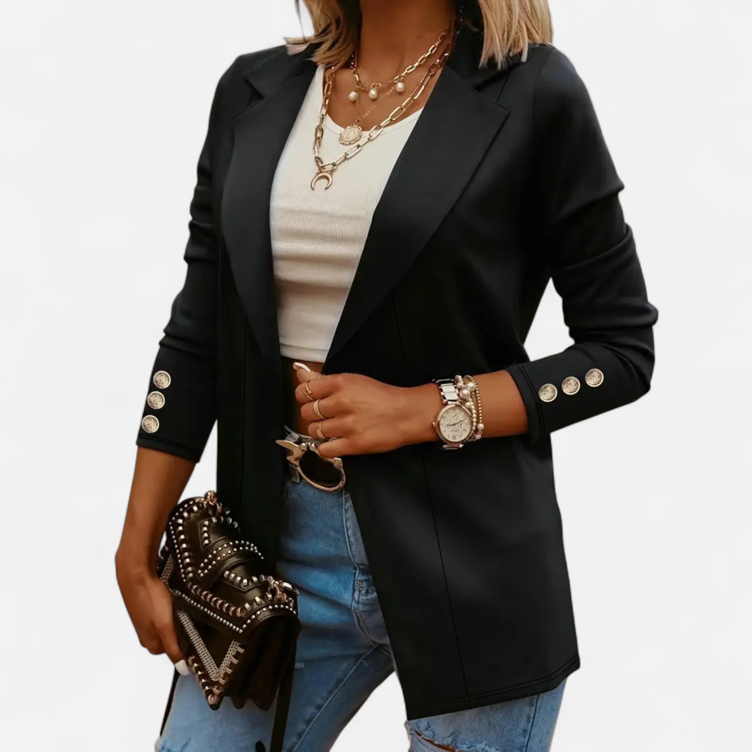 Women’s Chic Mid-Length Lapel Cardigan