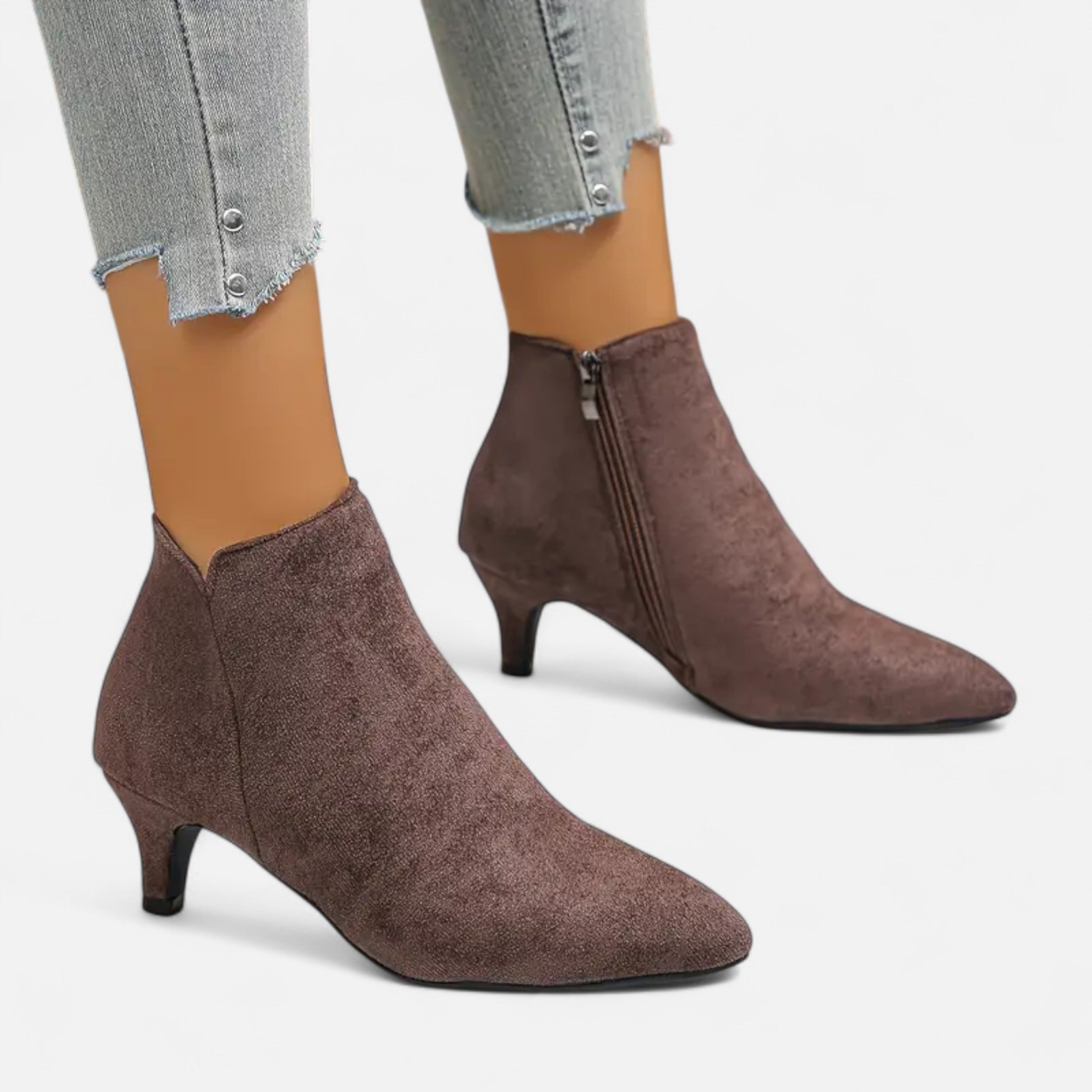 Women’s Kitten Heel Pointed Ankle Boots